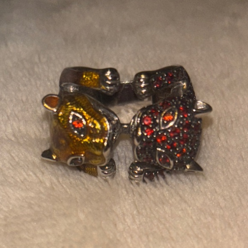 Sima K Red and Gold Panther Ring